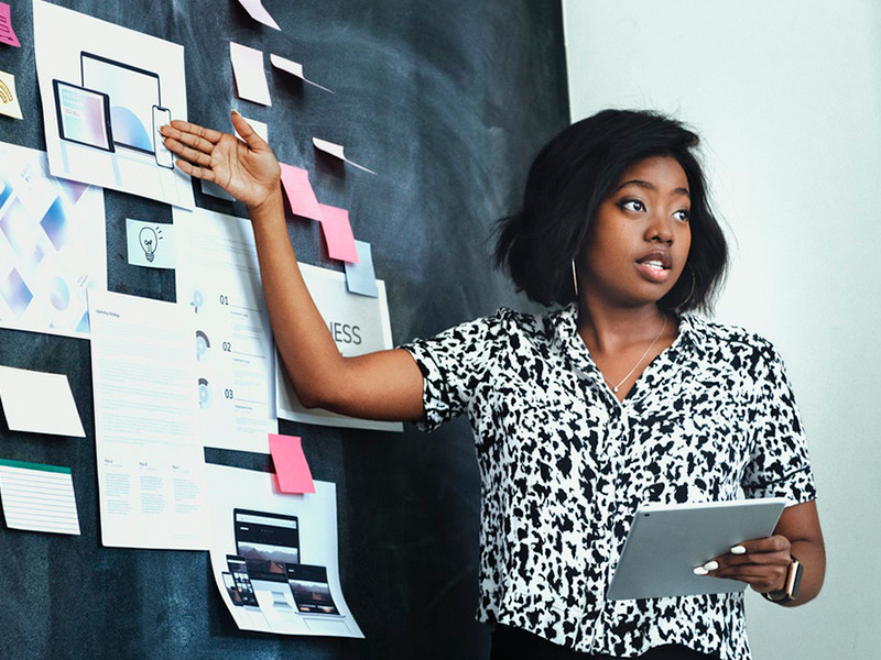 Woman presenting ideas