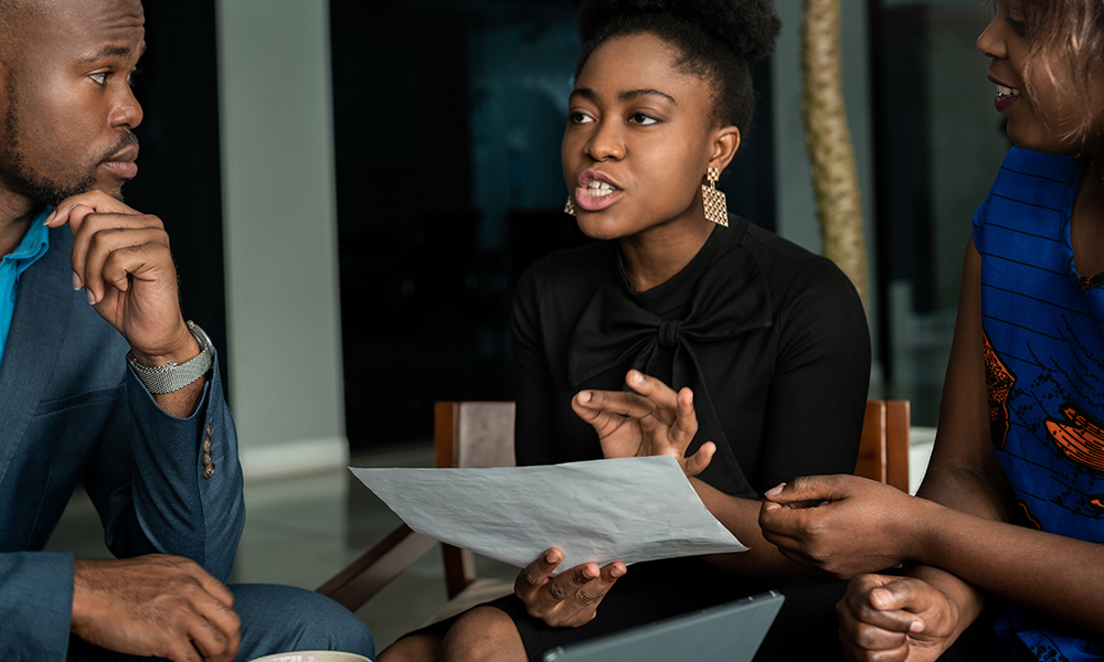 Corporate african business meeting