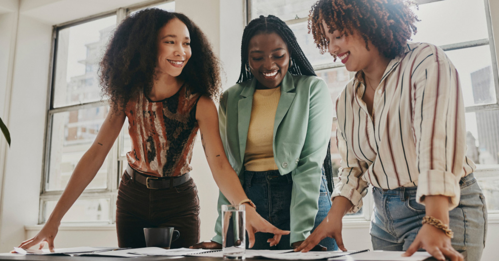 Teamwork-collaboration-and-planning-black-women